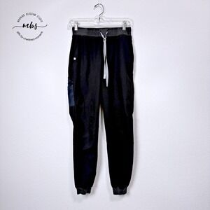 FIGS Livingston Scrub Straight Leg  Pants Black Women XS